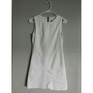 Zara Basic White Asymmetrical Sleeveless Dress